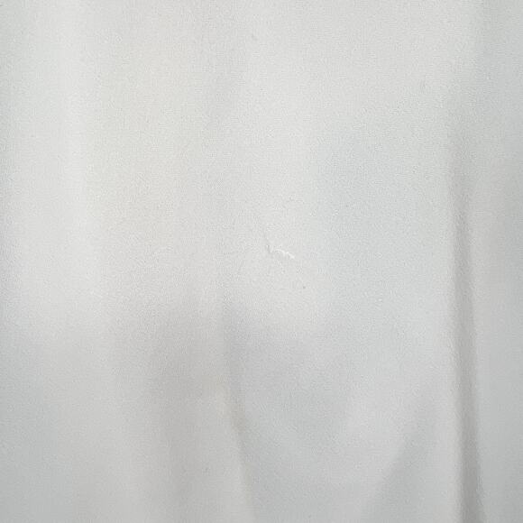 OSCAR DE LA RENTA Sleeveless Silk Top Womens 2 Cream Draped Ruffle Detail Blouse - Picture 13 of 16